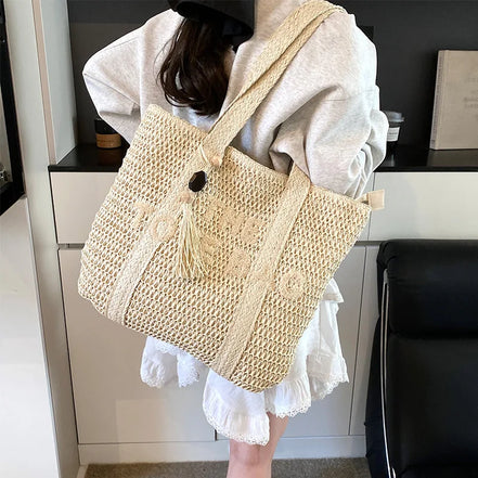 Woven Straw Shoulder Bag