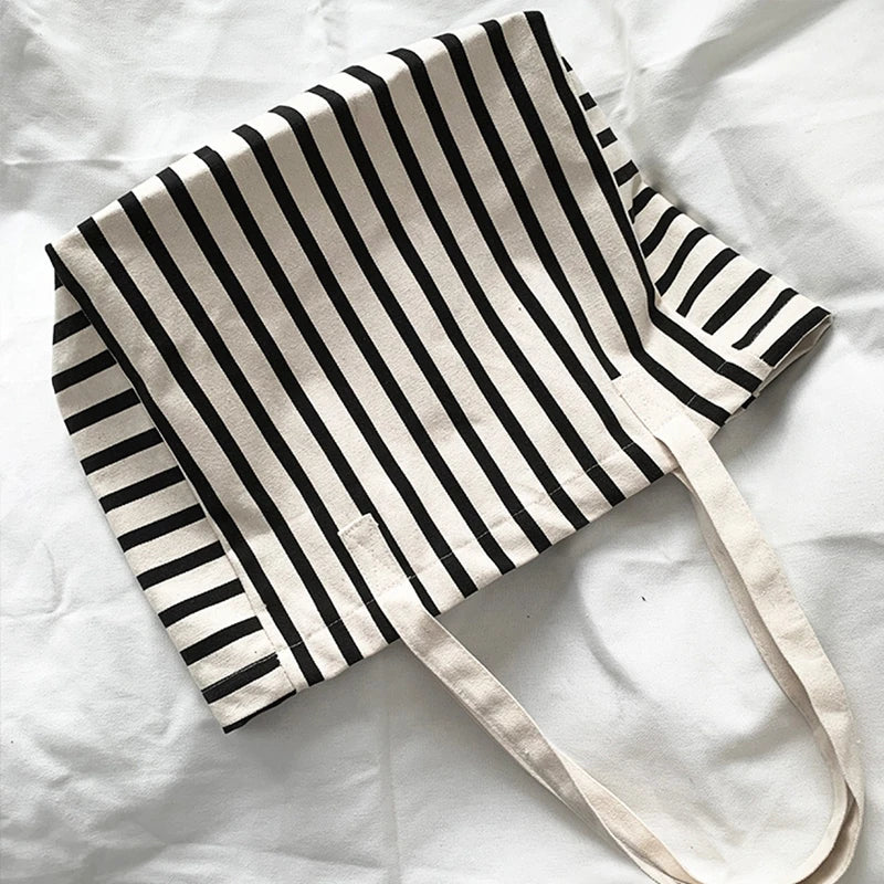 Striped Canvas Shoulder Bag