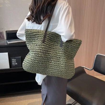 Straw Woven Tote Bag