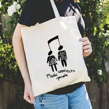 Music Theme Canvas Tote Bag