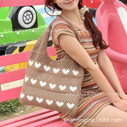 Heart-shaped Woven Bag