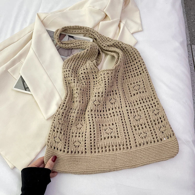 Hollow Woven Shoulder Bag