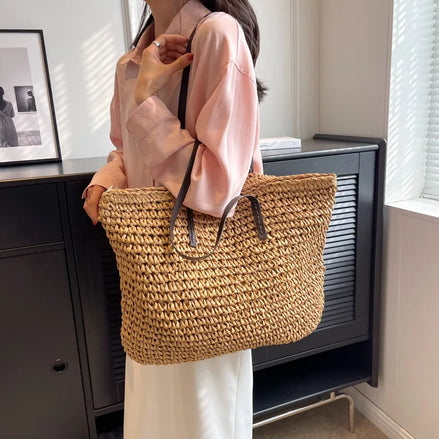 Straw Woven Tote Bag