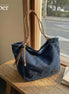 Washed Denim Fabric Tote Bag