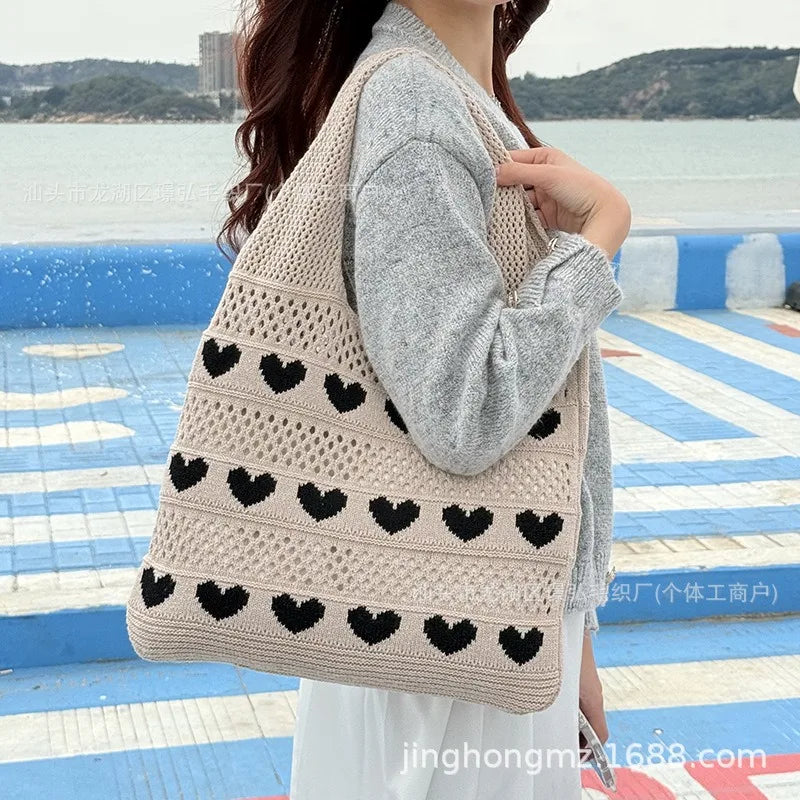 Heart-shaped Woven Bag