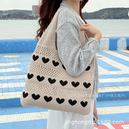 Heart-shaped Woven Bag