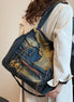 Vintage Distressed Denim Shoulder Bag