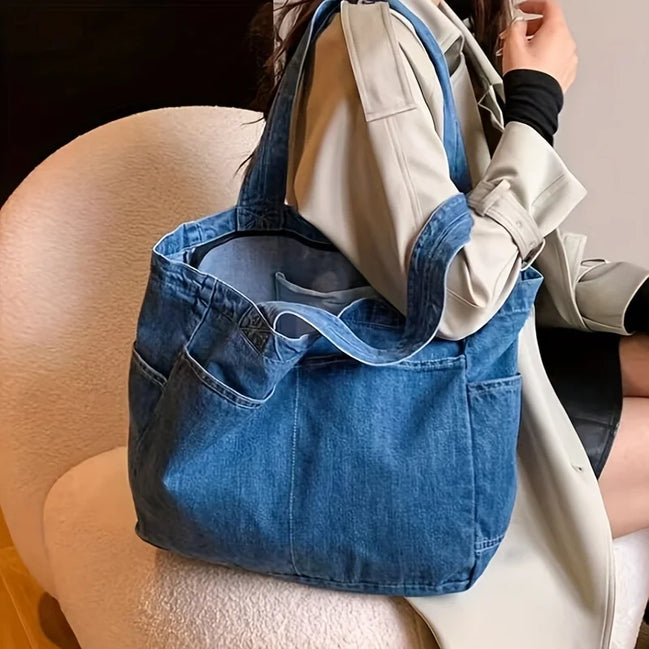 Vintage Casual Denim Tote Bag