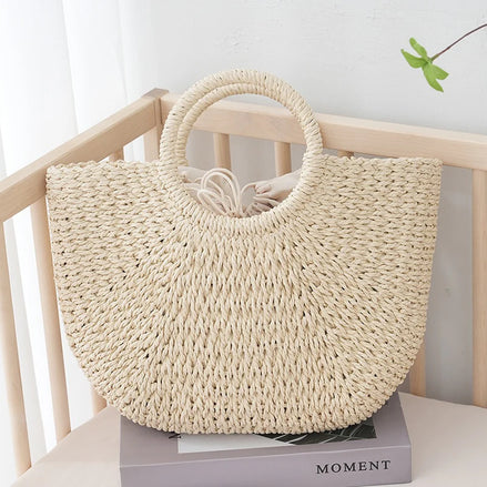 Handmade Straw Tote Handbag