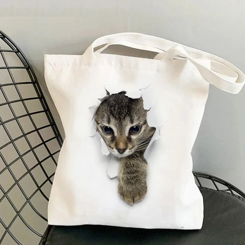 Kitten Art Canvas Tote Bag