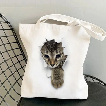 Kitten Art Canvas Tote Bag