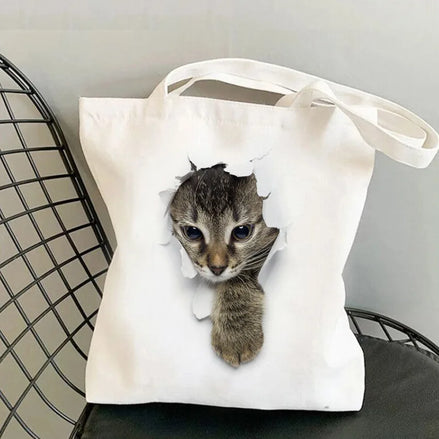 Kitten Art Canvas Tote Bag