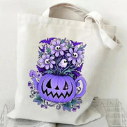 Wildflower Oil Print Canvas Tote Bag