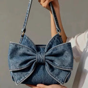 Retro Bow Denim Bag