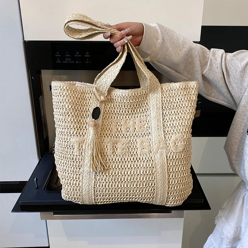 Woven Straw Shoulder Bag