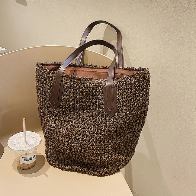 Rattan Woven Shoulder Bag