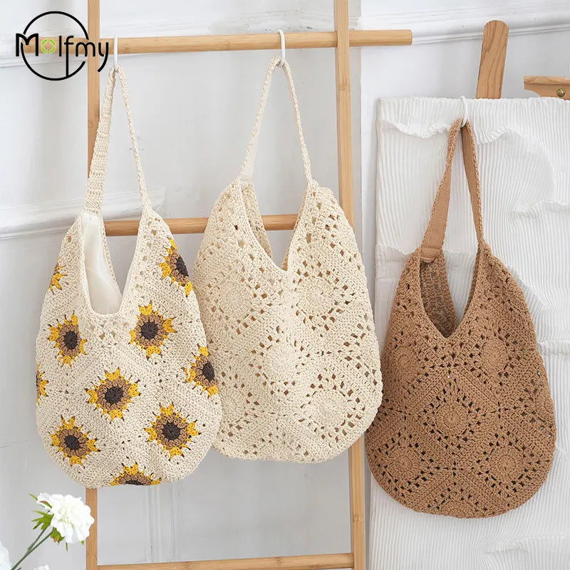 Bohemian Straw Tote Bag