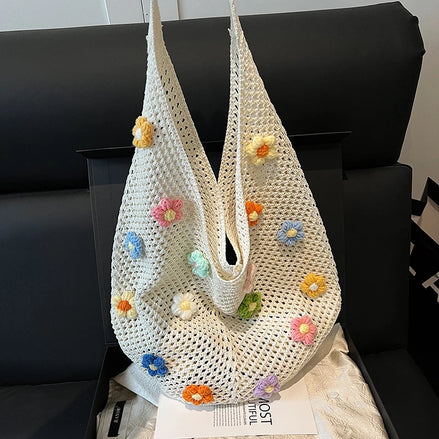 Knitted Hollow Tote Handbag