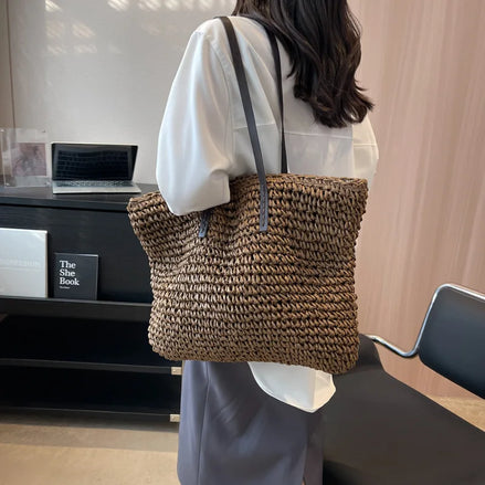 Straw Woven Tote Bag