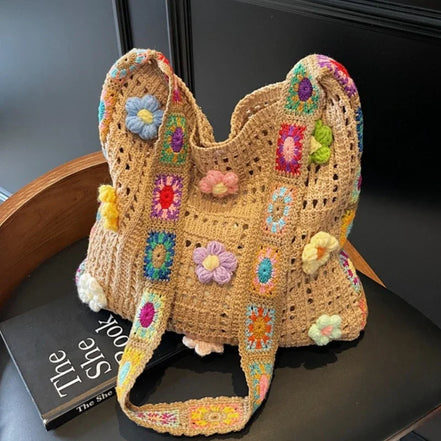 Knitted Woven Shoulder Bag