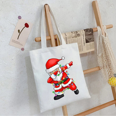 Christmas Panda Canvas Shoulder Bag