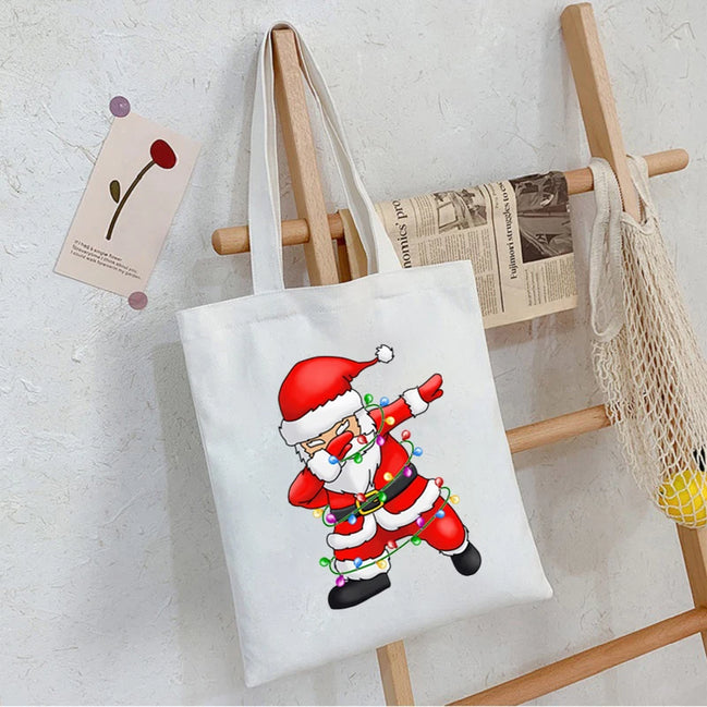 Christmas Panda Canvas Shoulder Bag