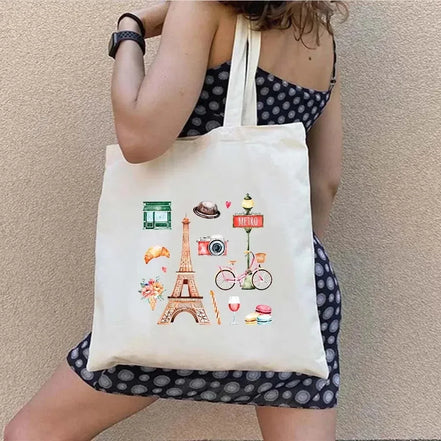 Shopper Shoulder Canvas Tote Bag