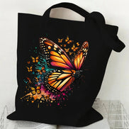 Butterfly Print Canvas Tote Bag