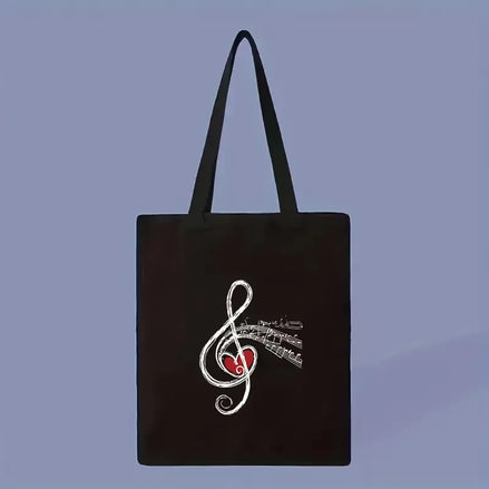 Music Theme Canvas Tote Bag