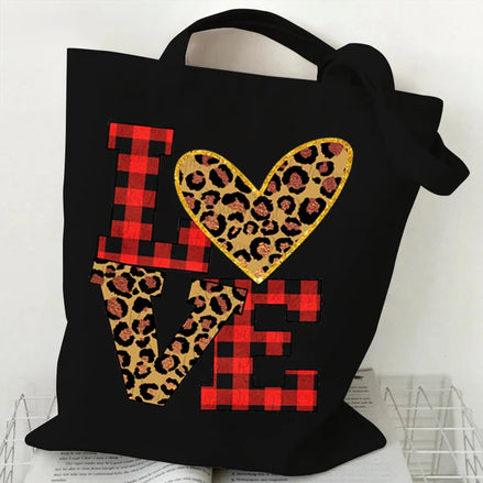 Love Heart Canvas Tote Bag