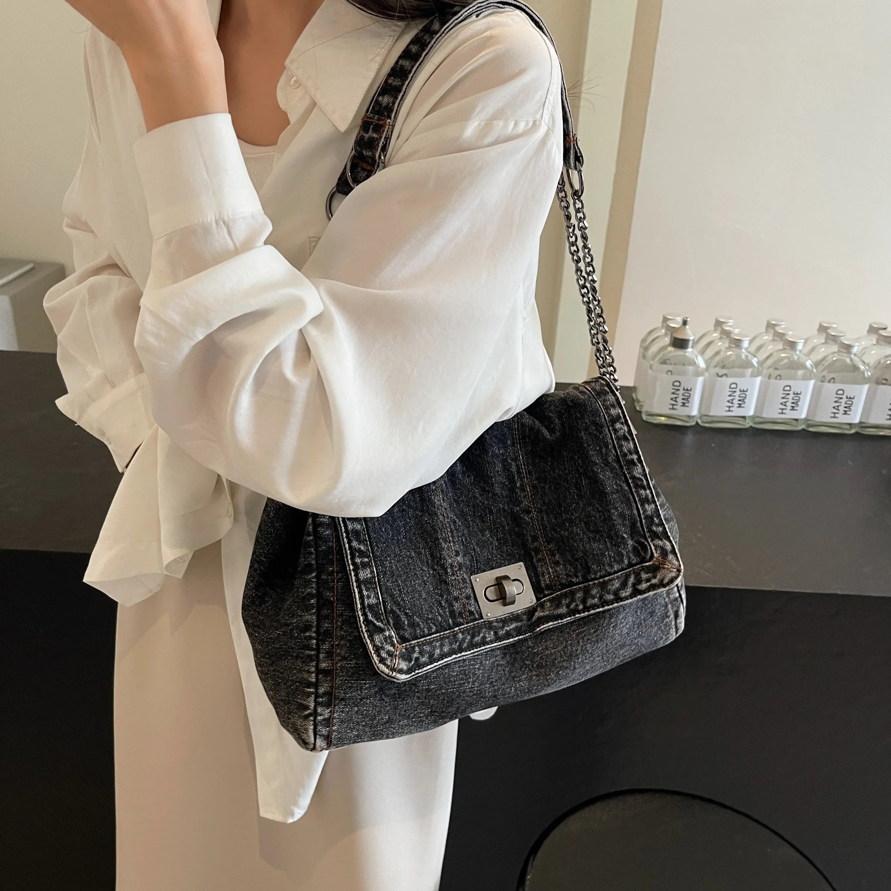Elegant Denim Tote Bag