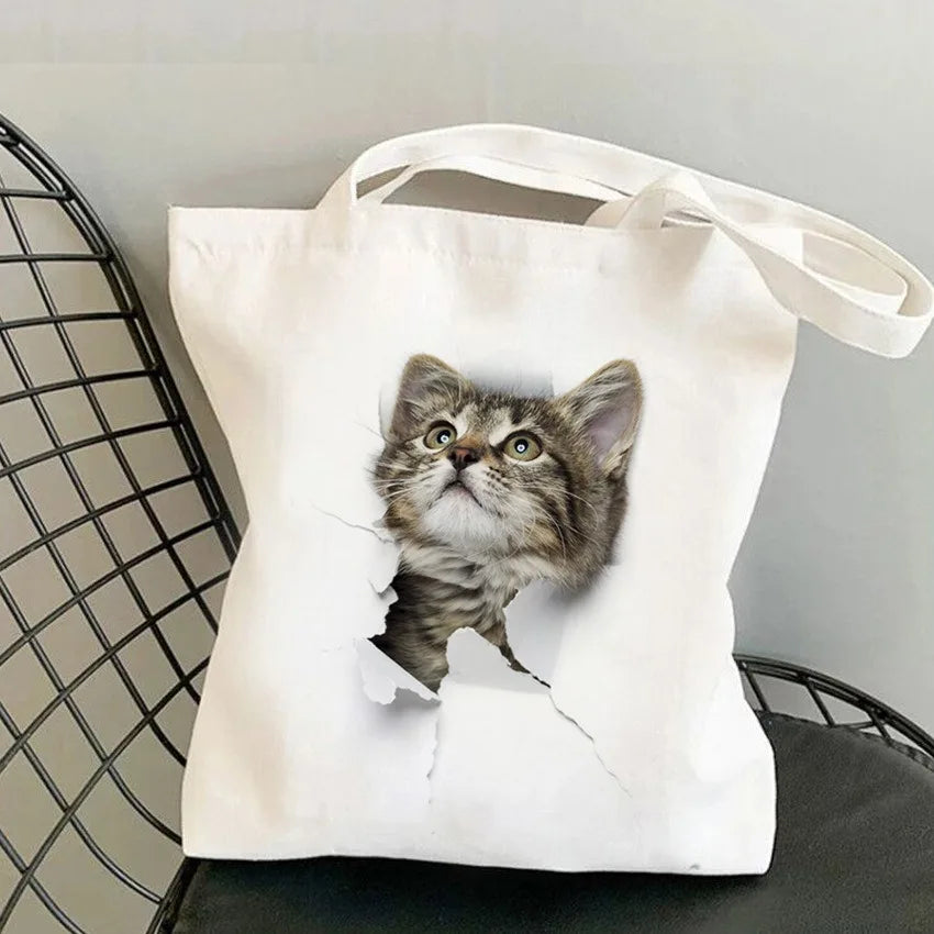 Kitten Art Canvas Tote Bag
