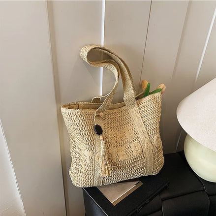 Woven Straw Shoulder Bag