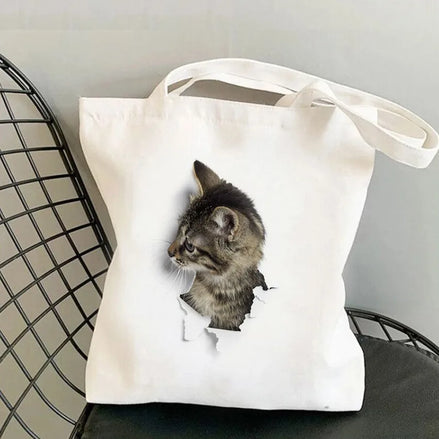 Kitten Art Canvas Tote Bag