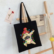 Christmas Panda Canvas Shoulder Bag