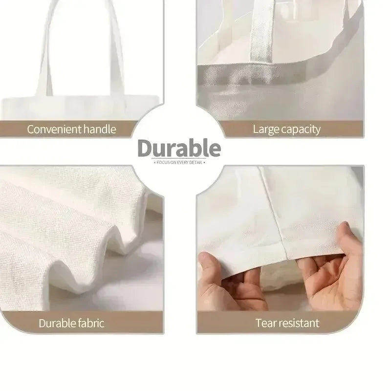 Music Note Pattern Canvas Tote Bag