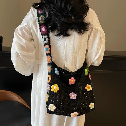 Knitted Woven Shoulder Bag