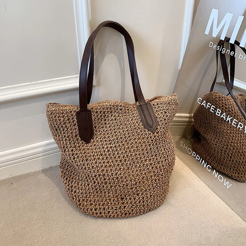 Rattan Woven Shoulder Bag