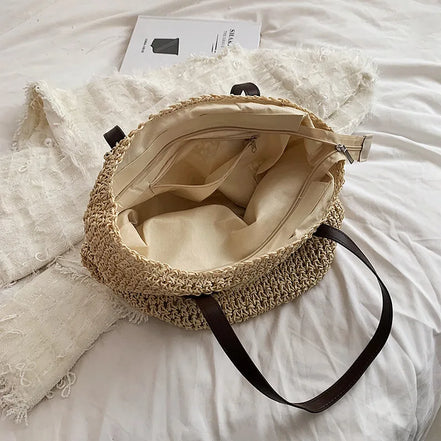 Rattan Woven Shoulder Bag