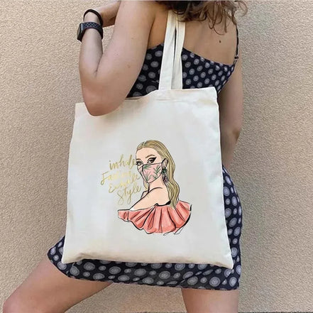 Shopper Shoulder Canvas Tote Bag