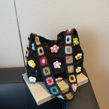 Knitted Woven Shoulder Bag
