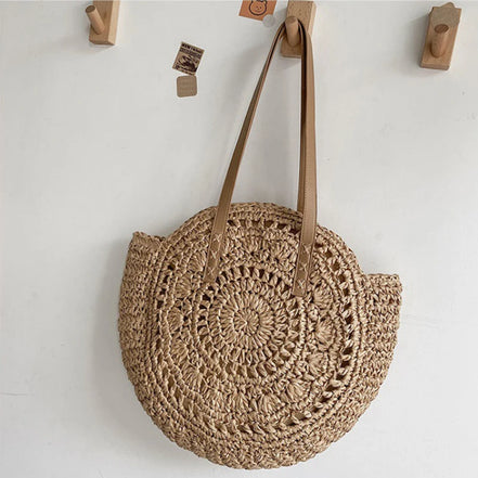 Round Straw Tote Bag
