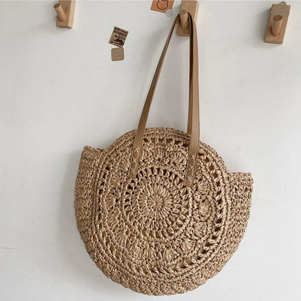 Round Straw Tote Bag