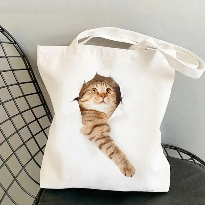 Kitten Art Canvas Tote Bag