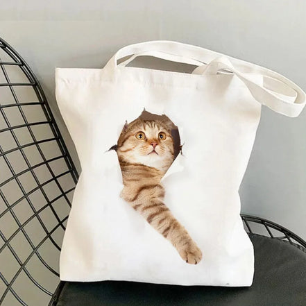 Kitten Art Canvas Tote Bag