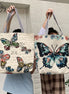 Butterfly Print Large Capacity Shoulder Handbag