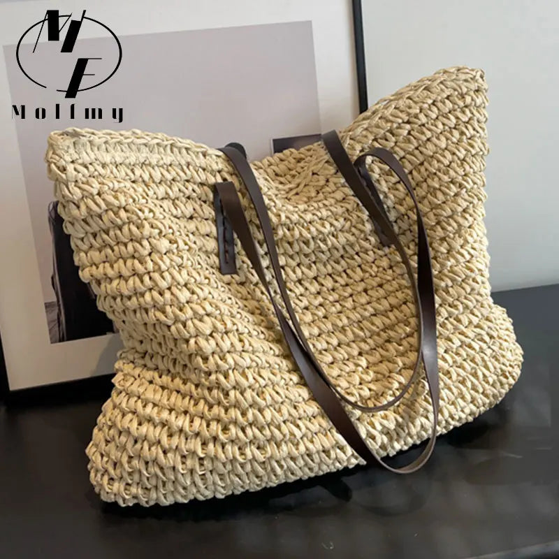 Straw Woven Tote Bag
