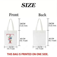 Music Note Pattern Canvas Tote Bag