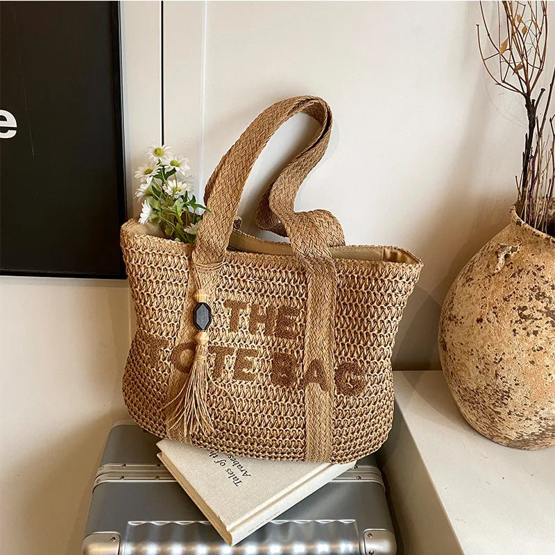 Woven Straw Shoulder Bag