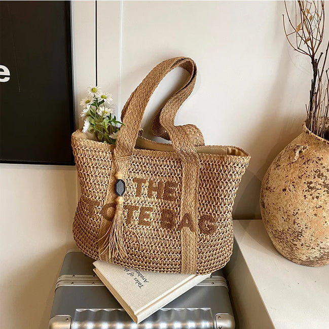 Woven Straw Shoulder Bag